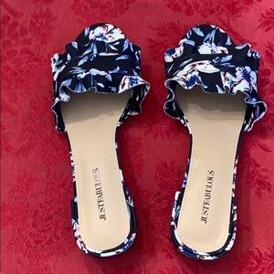 Blue floral sandals